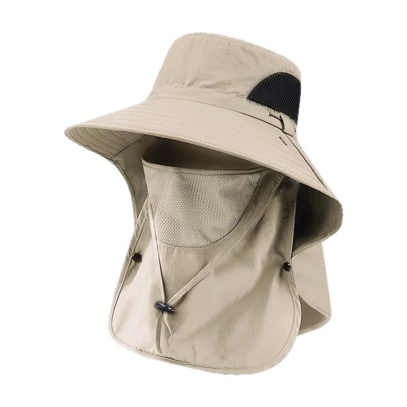 Boné de pesca de verão com proteção solar Aba de verão Cobertura facial para lazer ao ar livre Boné de pesca para montanhismo à prova de mosquitos