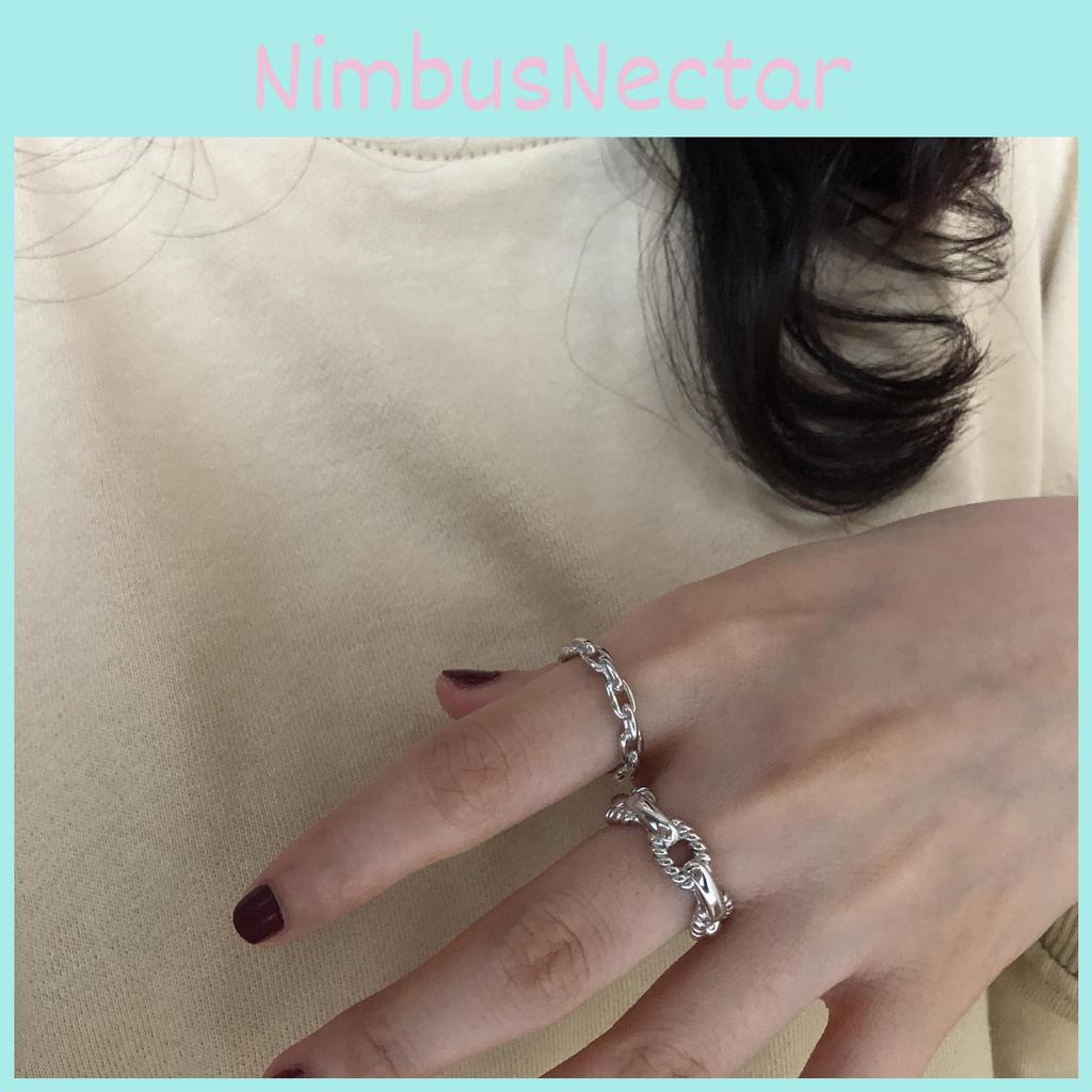 Chic And Stylish 925 Sterling Silver Chain Ring For Women With Adjustable Size Design