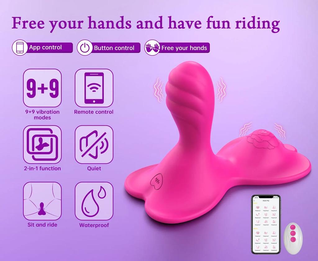 New APP Remote Control Sit and Ride Clitoris Vibrator for Women Dildo Anal Butt Plug Adult Sex Toys Couples 18