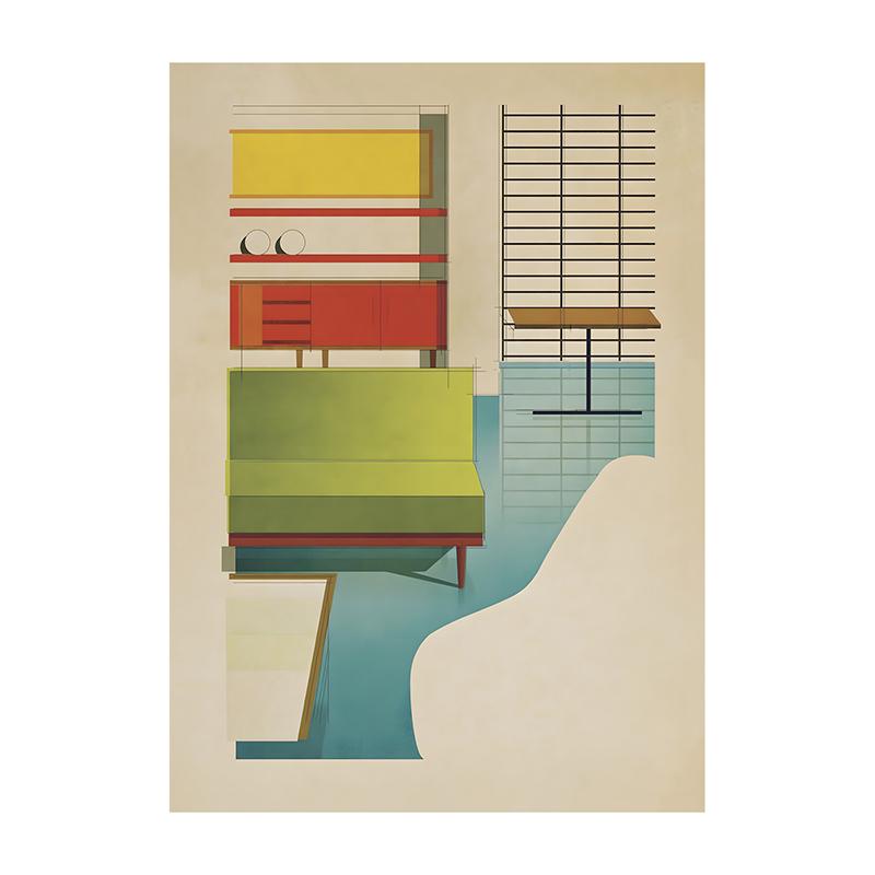 Bauhaus Exhibition Poster Chair Canvas Painting Vintage Bauhaus Print Wall Art Picture for Living Room Cuadros Home Decoration