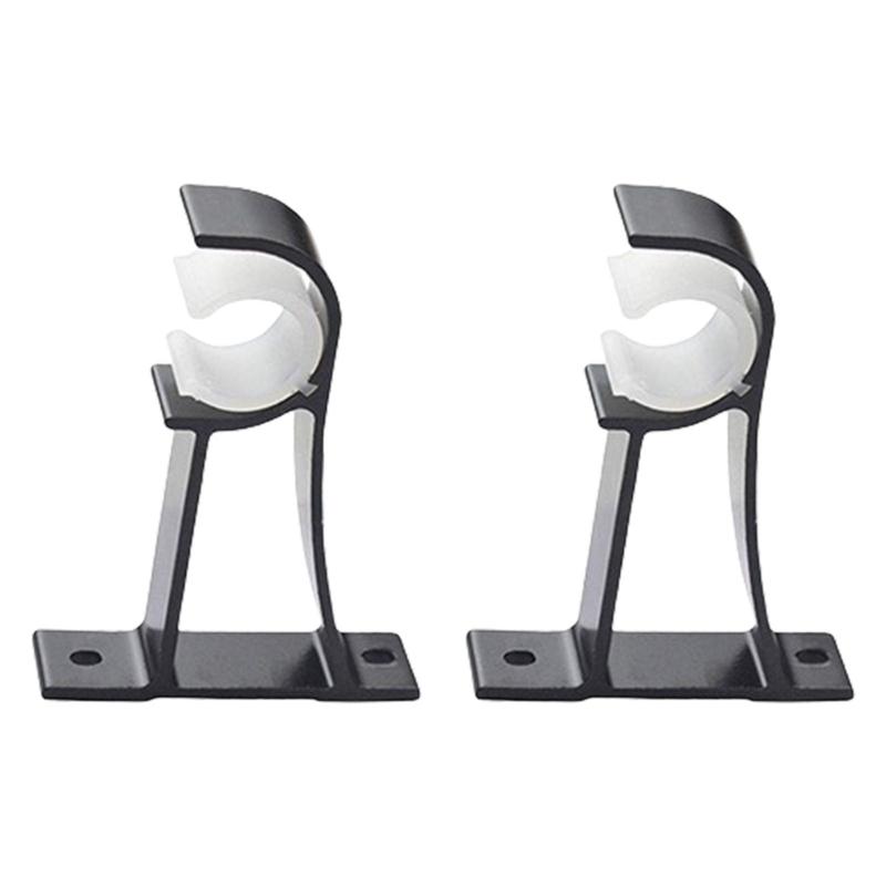 

Pack of 2 Single Curtain Rod Holders Aluminum Alloy Wall and Ceiling Mount Drape Poles Brackets for Home and Office Use чёрный