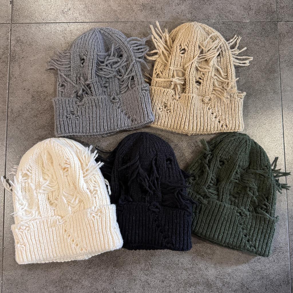 Street Style Knit Hat For Men Women Warm Wool Beanie With High Top For Cold Weather