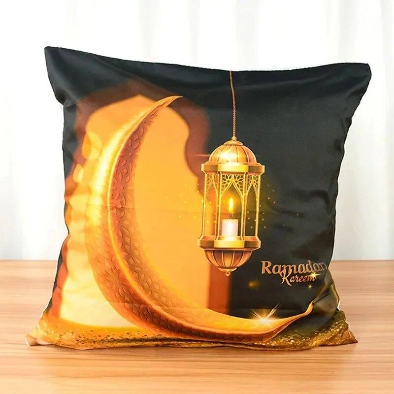 2024 Eid Mubarak Home Decoration Pillowcases Islamic Ramadan Decoration Mosque Muslim Pillowcases