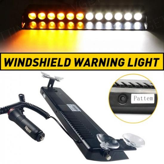 12 LED 12V Car Windshield Dash Emergency Light Warning Beacon Hazard Strobe Bar