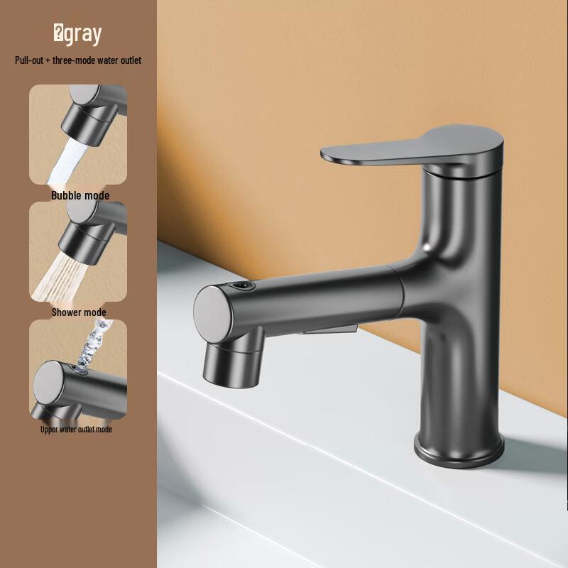 

TLXT Starry Grey Hot & Cold Bathroom Basin Faucet