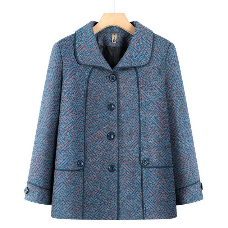 

Spring coat women s top long sleeve 0 old lady clothes 5XL [recommended 150-80kg] синий