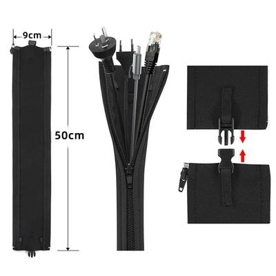 Data Cable Cable Management Sleeve Computer Neoprene Network Cable Organizer Classification with Zipper Cable Wrapper