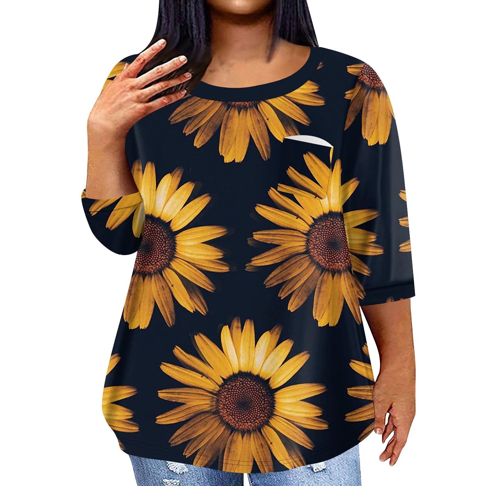 

Женский модный повседневный пуловер с круглым вырезом и рукавом три четверти с принтом, топ с рукавами 4/3 XL жёлтый