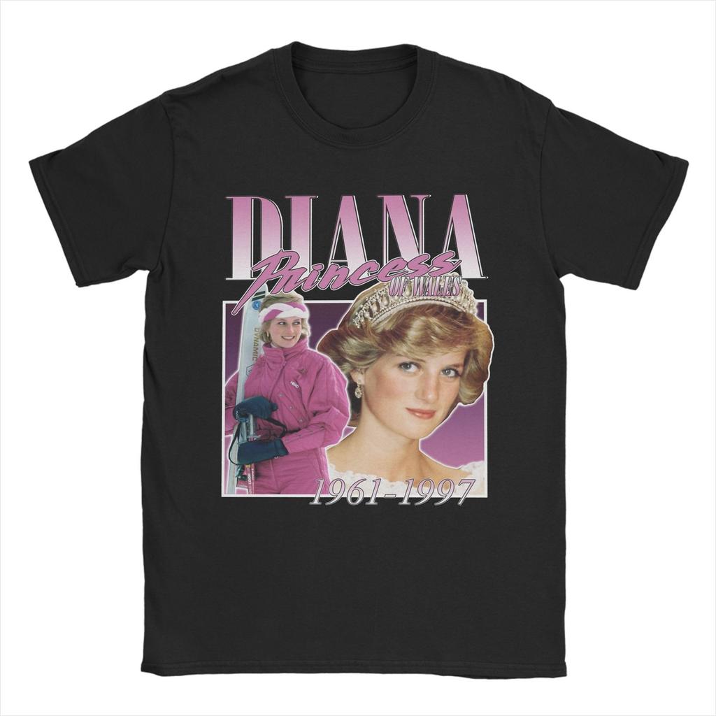 Diana Princess Of Wales 90s Style Men's T Shirt Tees Short Sleeve Crewneck T-Shirts 100% Cotton Graphic Printed Clothing