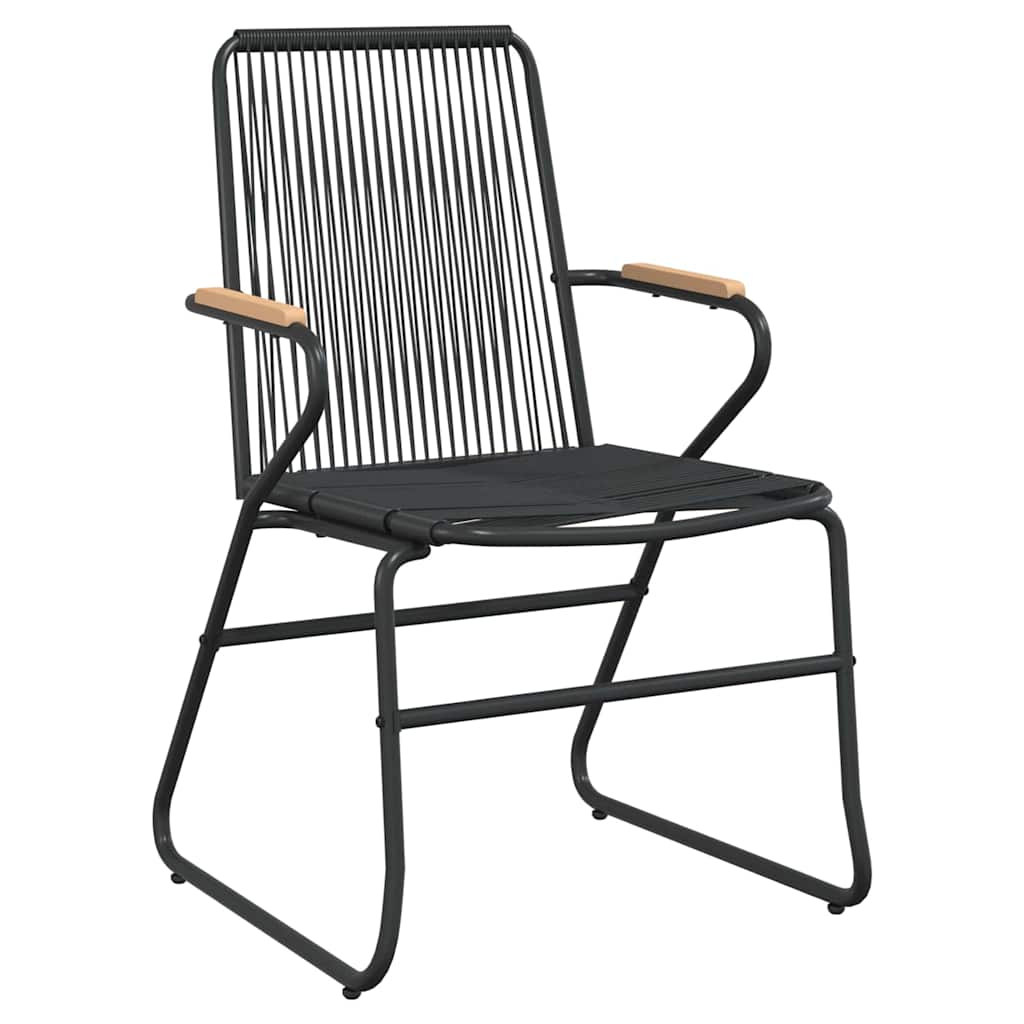 Outdoor Dining Set 7 pcs Black Powder Coated Steel