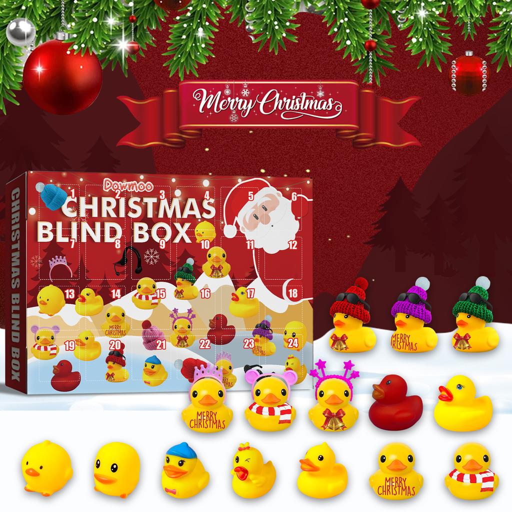 Dowmoo Christmas Rubber Duck Advent Calendar Little Duck 24-Panel Cartoon Blind Box Gift