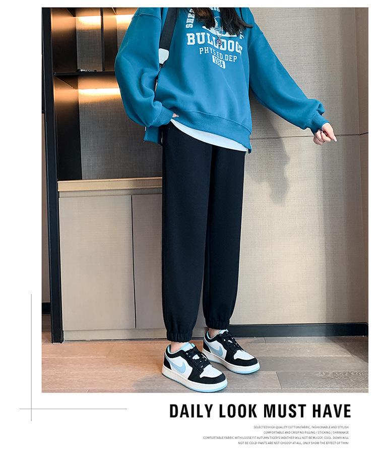 Übergröße Fleecegefütterte Waffelstrick-Jogginghose für Damen - Schlankmachende, vielseitige Harem-Sweathose für Herbst/Winter.