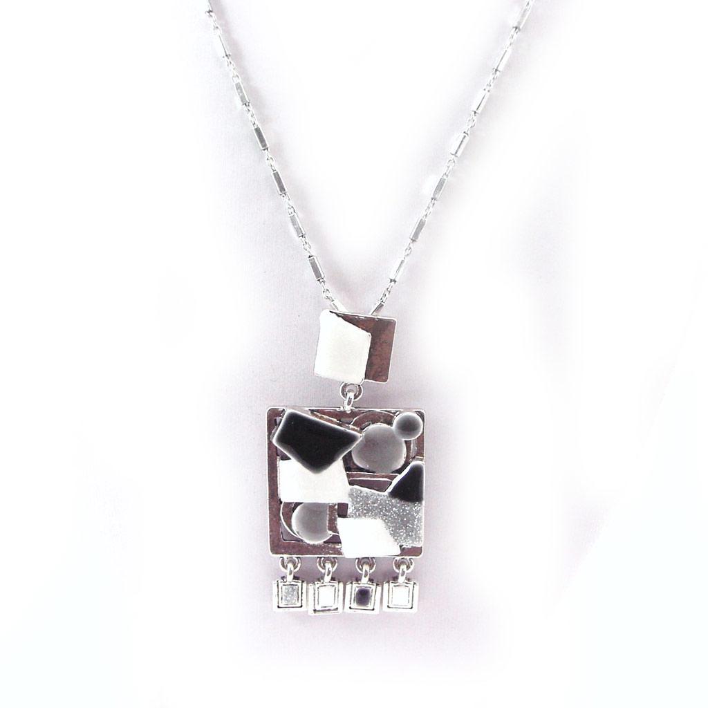 Les Trésors De Lily [G6116] - Designer Necklace 'Anamaya' Black Gray