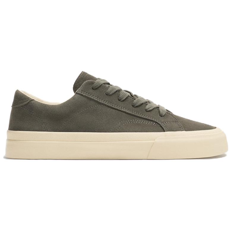 Zara Leather Versatile Fashion Trendy Low-Top Sneakers Men sneakers Green 12242420500