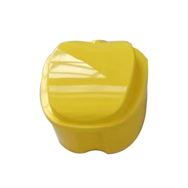 Apple Shape Denture Bath Box Case Dental False Teeth Storage Box with Hanging Net Container