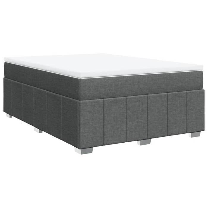 VidaXL Sommier à lattes de lit avec matelas Gris foncé 140x190cm Tissu 3285471