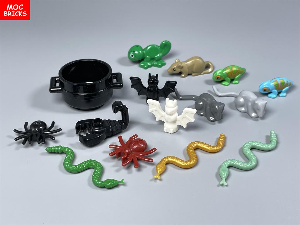 MOC Bricks Wilderness Survival Adventure Scene Snake Animals Food Forest Jungle Accessories Building Blocks Friend Toys Gifts