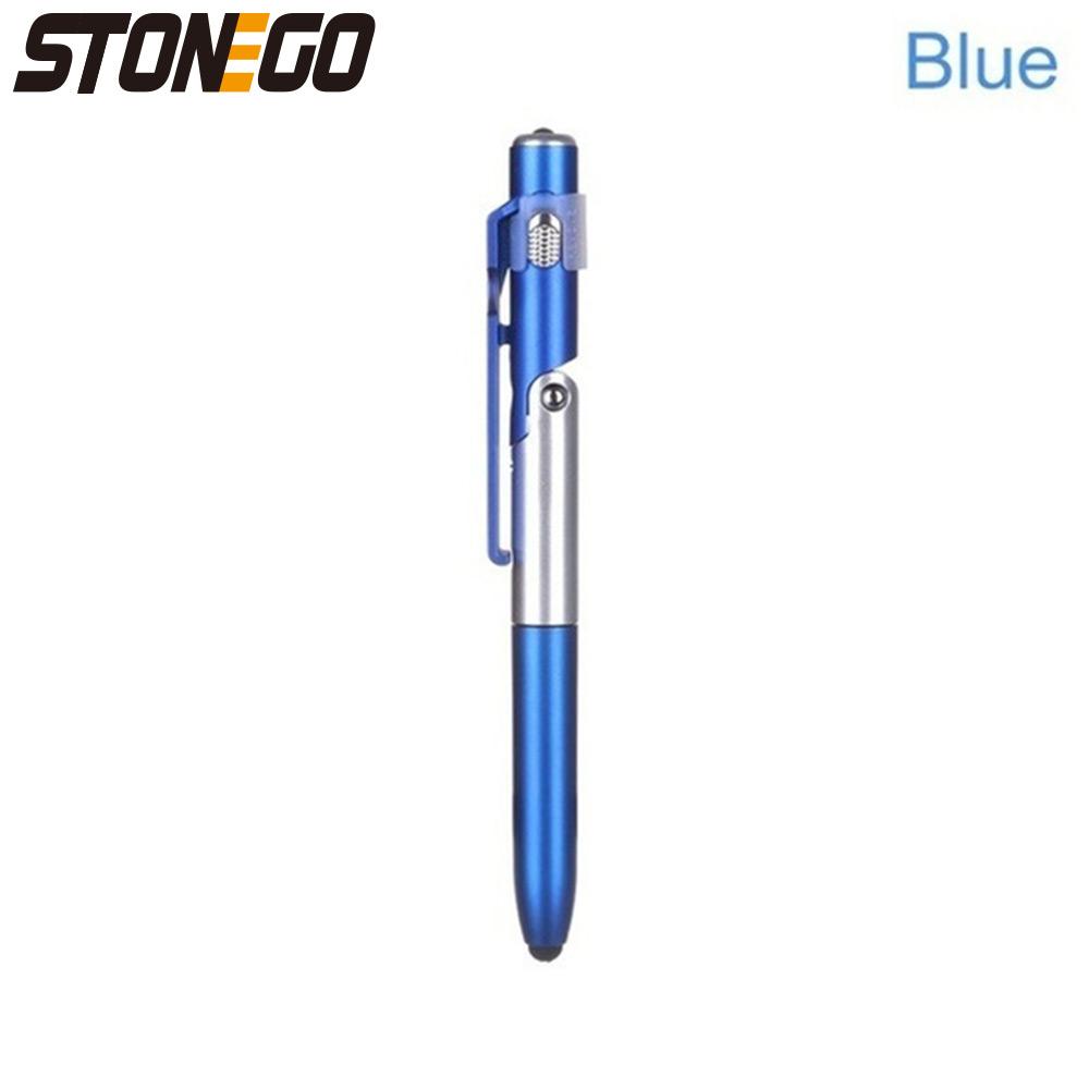 

STONEGO Multifunction 4-in-1 Foldable Ballpoint Pen Stylus (Flashlight + Support) for Tablet Cellphone синій