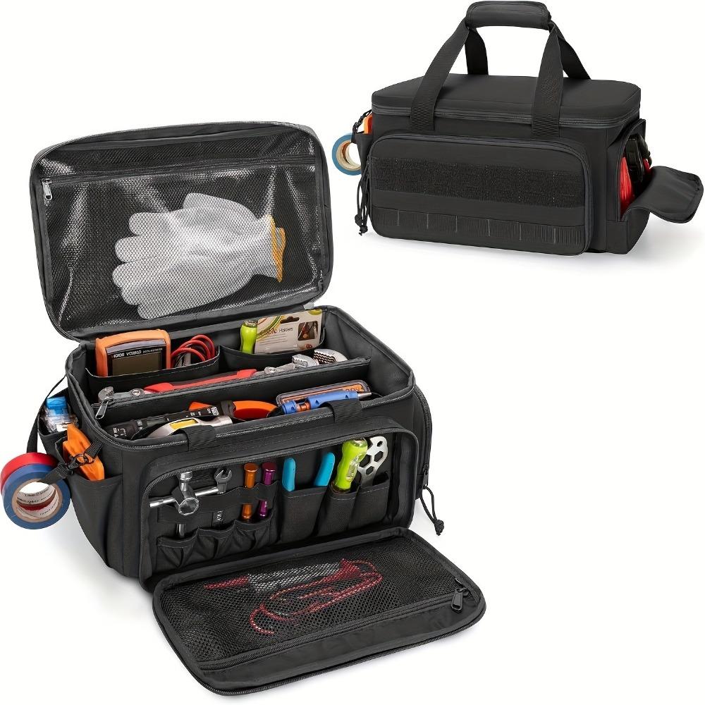 14 Inch Zwarte Canvas Gereedschap Opbergtas Lichtgewicht Elektricien Draagbare Tote Bag Werkaccessoires
