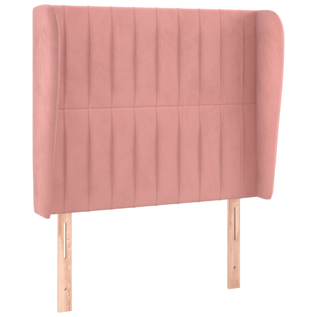 Headboard with Ears Pink 103 X 23 X 118 128 Cm Velvet