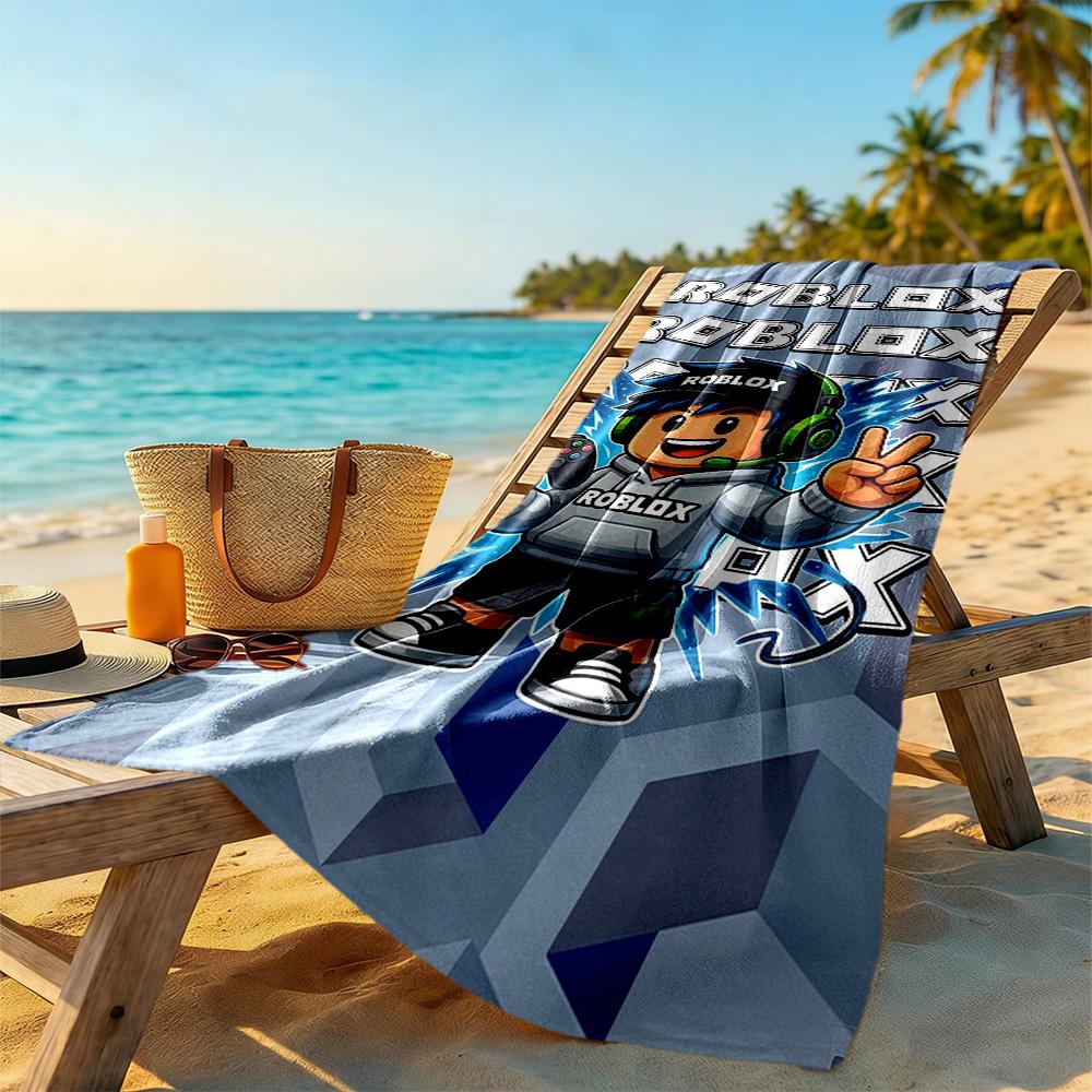 Roblox Beach Towel Super Soft Microfiber Quickdry Fabric Comfortable Lightweight Suitable for Swimming, Gym, Camping, Yoga Vacation