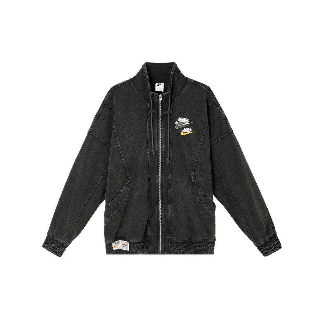 Nike Sportswear Stand Collar Letter Logo Print Casual Long Sleeve Jacket Men Jackets Black DV3314-010