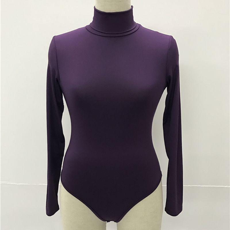 Winter Turtleneck Women Long Sleeve Basic Bodysuit Stretch Solids Tshirt Top