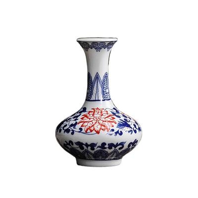Antique Blue and White Small Porcelain Vases Mini Vintage Ceramic Flower Vase Strong Chinese Style Handmade Vessel Vase Events