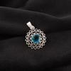 Blue Apatite Gemstone 925 Sterling Silver Handmade Small Pendant  1.14" For Gift CP-30-1