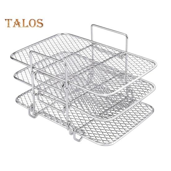 Air Fryer Rack 3 Layers Stackable Dehydrator Racks Stainless Steel Grill Tray Air Fryer Accessories for Baking Roasting