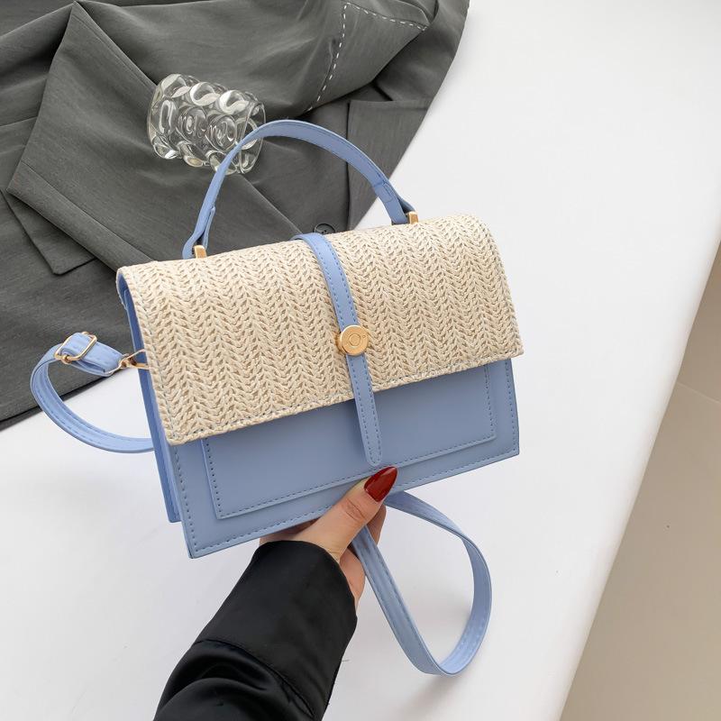 Candy Color Splicing Retro Texture New Style Trend Contrasting Color Fashion Casual Temperament Crossbody Small Square Bag
