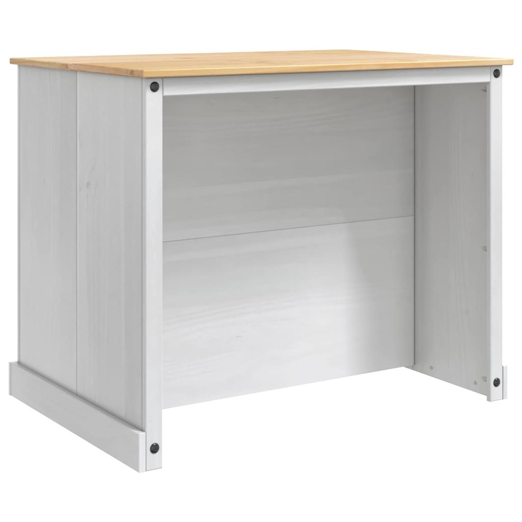 Kitchen Trolley 2 pcs White and Honey Wax Finish 112 x 77 x 91.5 cm