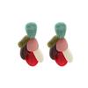 Handmade Geometric Resin Earrings Women Color Block Statement Jewelry 2025 Fashion OL Style