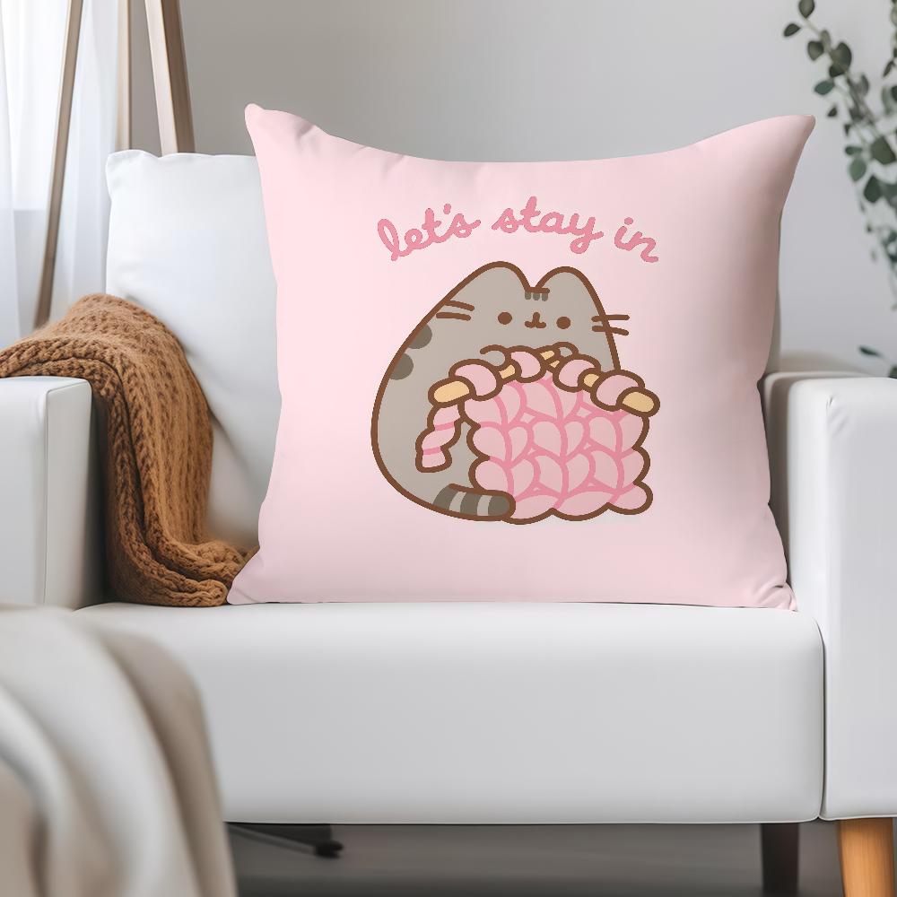 Cartoon Cute P-pusheen-s Pillow Case Applicable Space For Guest Rooms Interiors Cars Office House Decoration