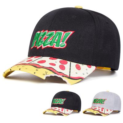 Unisex PIZZA Letter Embroidery Baseball Caps Spring Autumn Outdoor Adjustable Casual Hats Dad Hat Sunscreen Hat