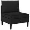 Living Room Set 3 pcs Black Fabric