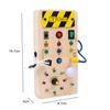 Montessori Busy Board Senzorické hračky Dřevěné s LED světelným spínačem Kontrolní panel Cestovní aktivity Dětské hry pro 2-4 roky