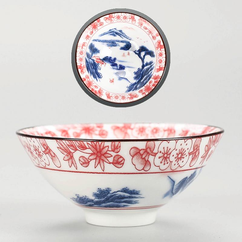 70ml Ceramic Large Master Tea Cup Blue and White Porcelain Kung Fu Tea Cup Douli Tea Bowl Personal Home Use Cup