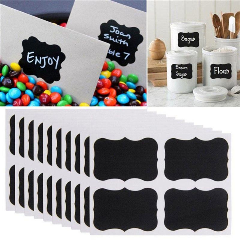 Waterproof Chalkboard Kitchen Spice Label Sticker Blackboard Stickers Home Jars Bottles Tags Blackboard Labels White Marker