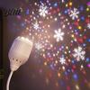 LED Projector Light USB Christmas Snowflake Light Flexible Gooseneck Projection Lamp Ambient Night Lamp for Bedroom Ceiling Decoration
