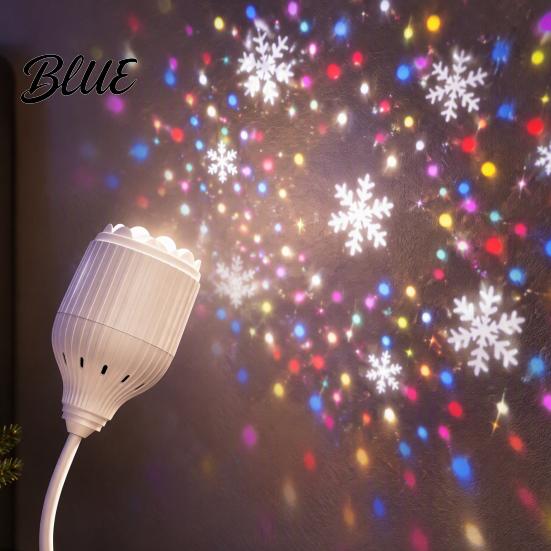 LED Projector Light USB Christmas Snowflake Light Flexible Gooseneck Projection Lamp Ambient Night Lamp for Bedroom Ceiling Decoration