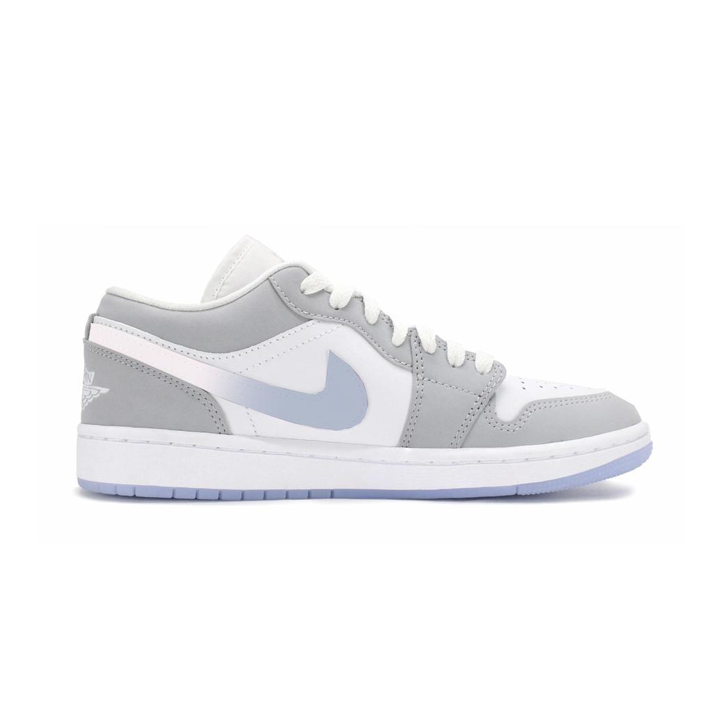 Jordan Air Jordan 1 Slip Resistant Abrasion Resistant Low top Vintage Basketball Shoes Women's White Gray DC0774-105(Team1180-)