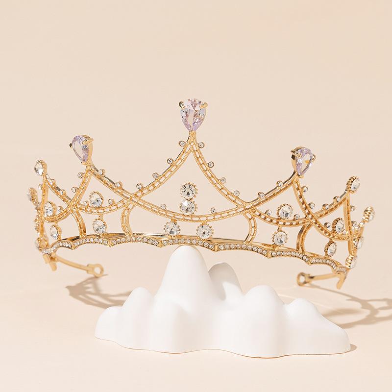 Zircon Alloy Headband Crown Bridal Jewelry Headband Birthday Crown Girls Headwear Children's Crown