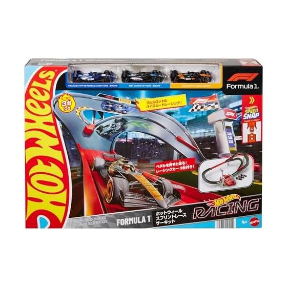 Hot Wheels Формула 1 Спринт-гонка Трасса Машинка Игрушка Набор для игры F1 с 3 Мини-машинками для детей от 4 лет Мульти JDY15