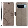 For Google Pixel 9 Pro XL Cell Phone Case Butterfly Imprinted Anti-Scratch Leather Wallet Cover