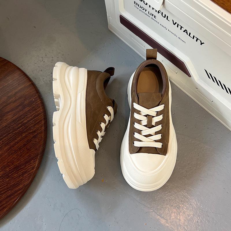 Foam Bottom Wula Pigskin Insole Little White Shoes Women's 2025 Autumn New Muffin Baseplate Shoes Genuine Leather Women's Shoes Tide