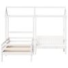 Solid Wood Bed and Bench with Roof White 75x190 cm Pine Wood
