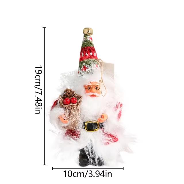 Christmas Party Decoration Cartoon Plush Santa Claus Doll Pendant Christmas Tree Pendant Plush Sled Ski Santa Claus Pendant