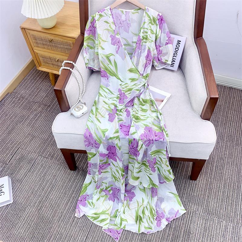 

Шелковое платье 2025 года, новое французское романтическое платье-фартук из шелковицы с поясом, литературное французское платье XL