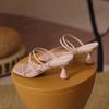 Two wear cool slippers women's summer new mid-heel French one-word with open toe fashion versatile fairy style sandals